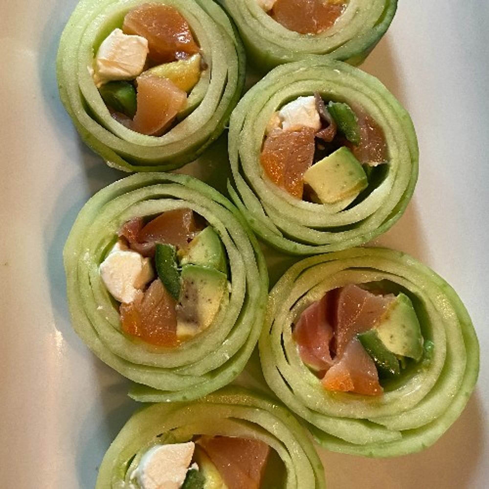Cucumber Wrapped Philli Roll