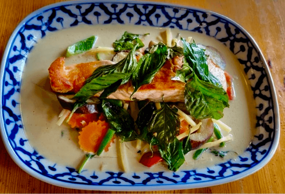 Grilled Salmon Green Curry