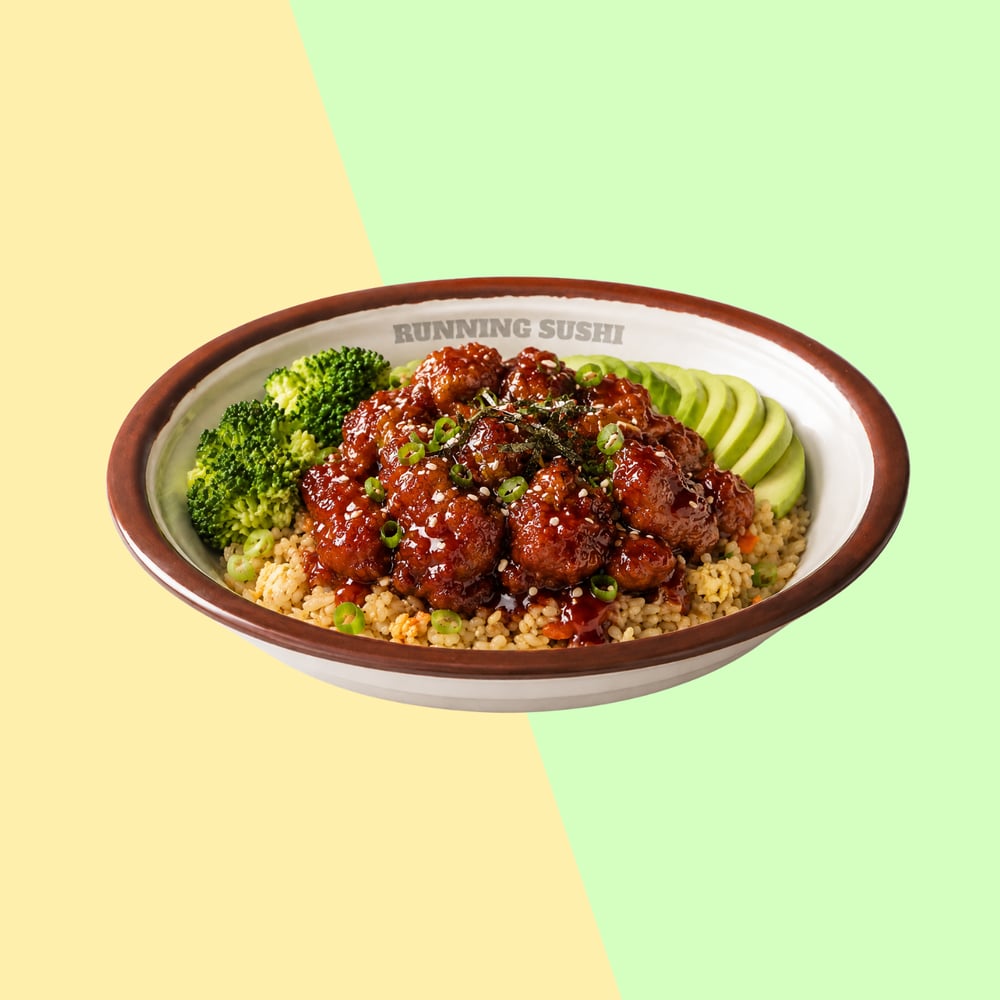 Running Tso Chicken Rice Bowl