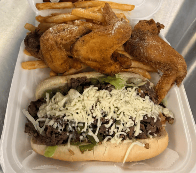 Philly Steak & 3 Wings & Fries