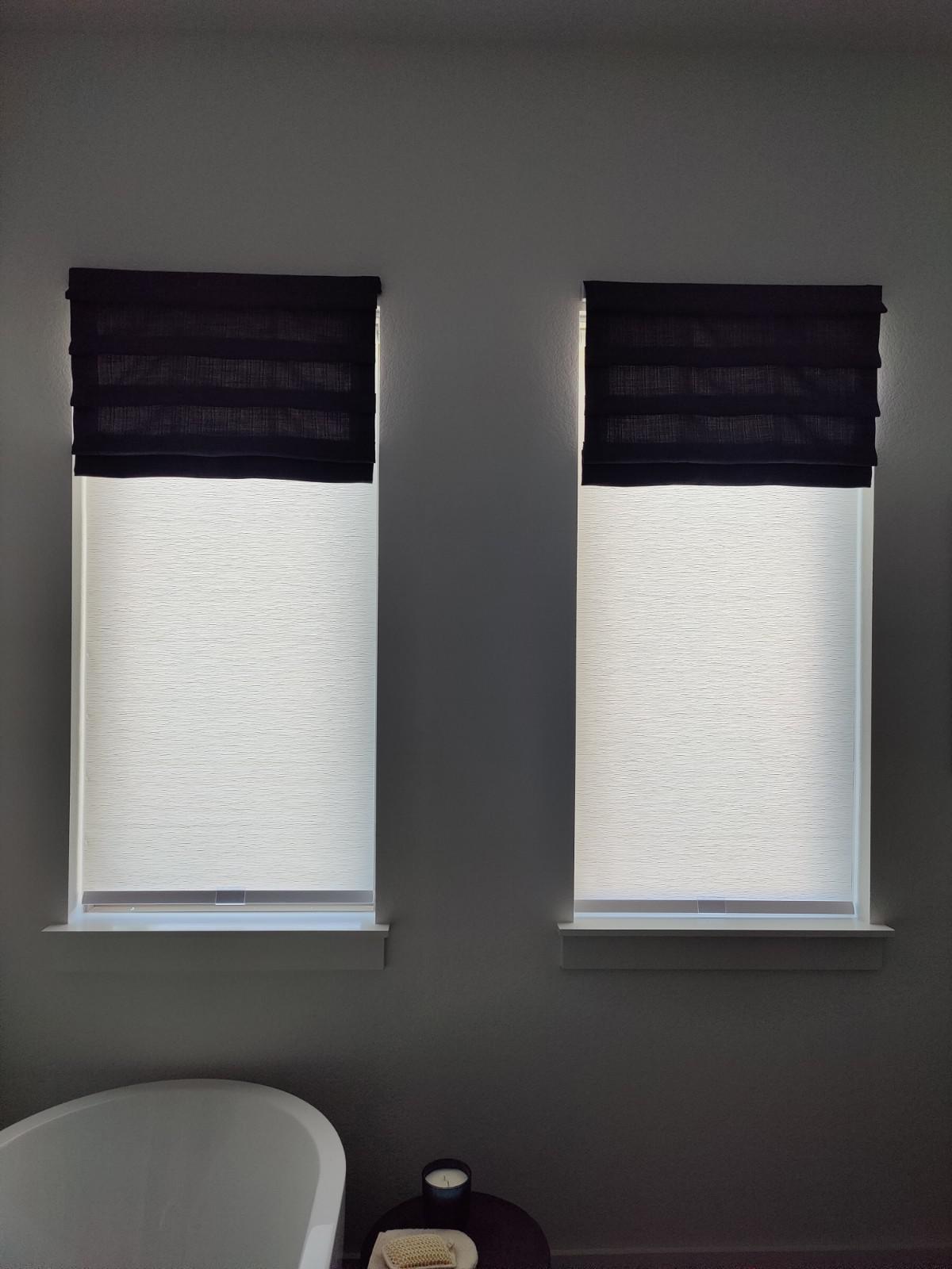 Light filtering roller shades for bathroom in Liberty Hill