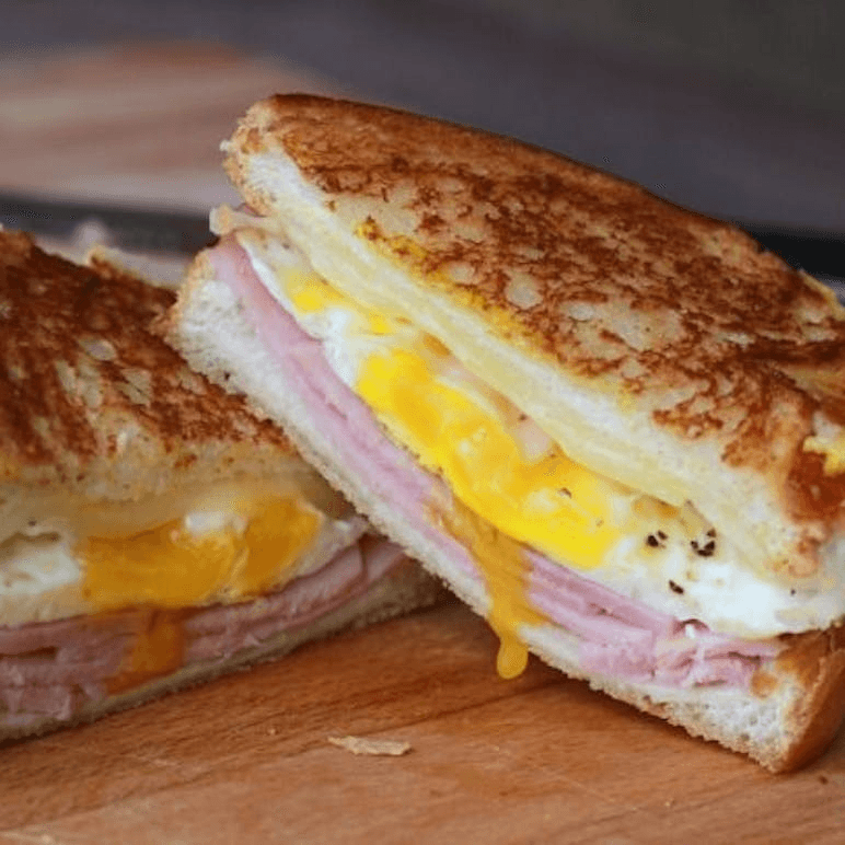 Ham, Bacon, Egg & Cheese on Toast