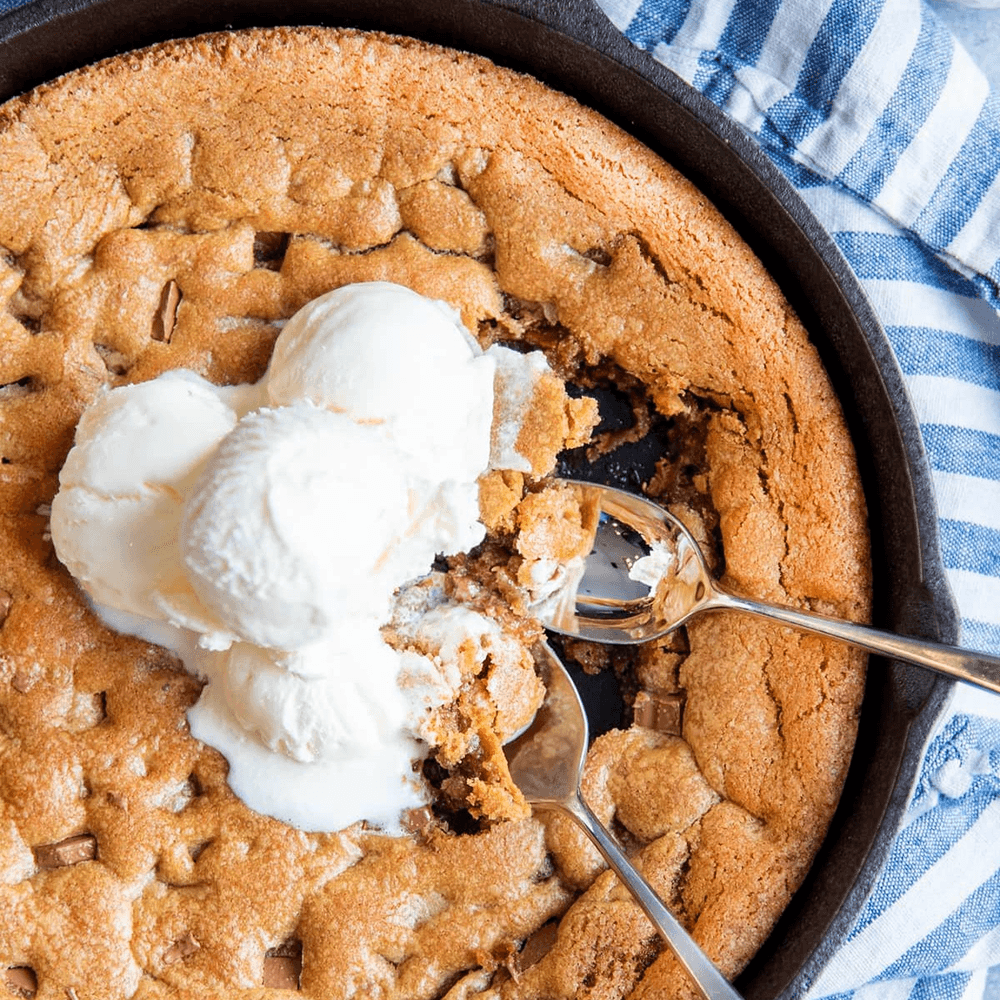 Chocolate Pizookie with Vanilla Ice Cream
