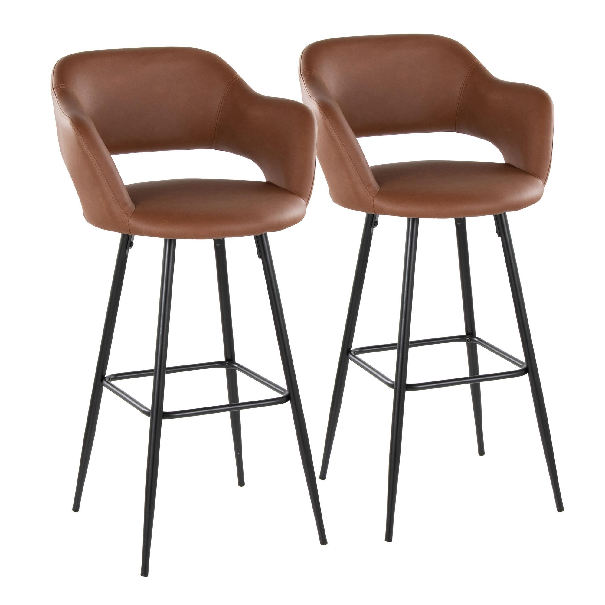 Set of 2 Margarite Barstools - Brown