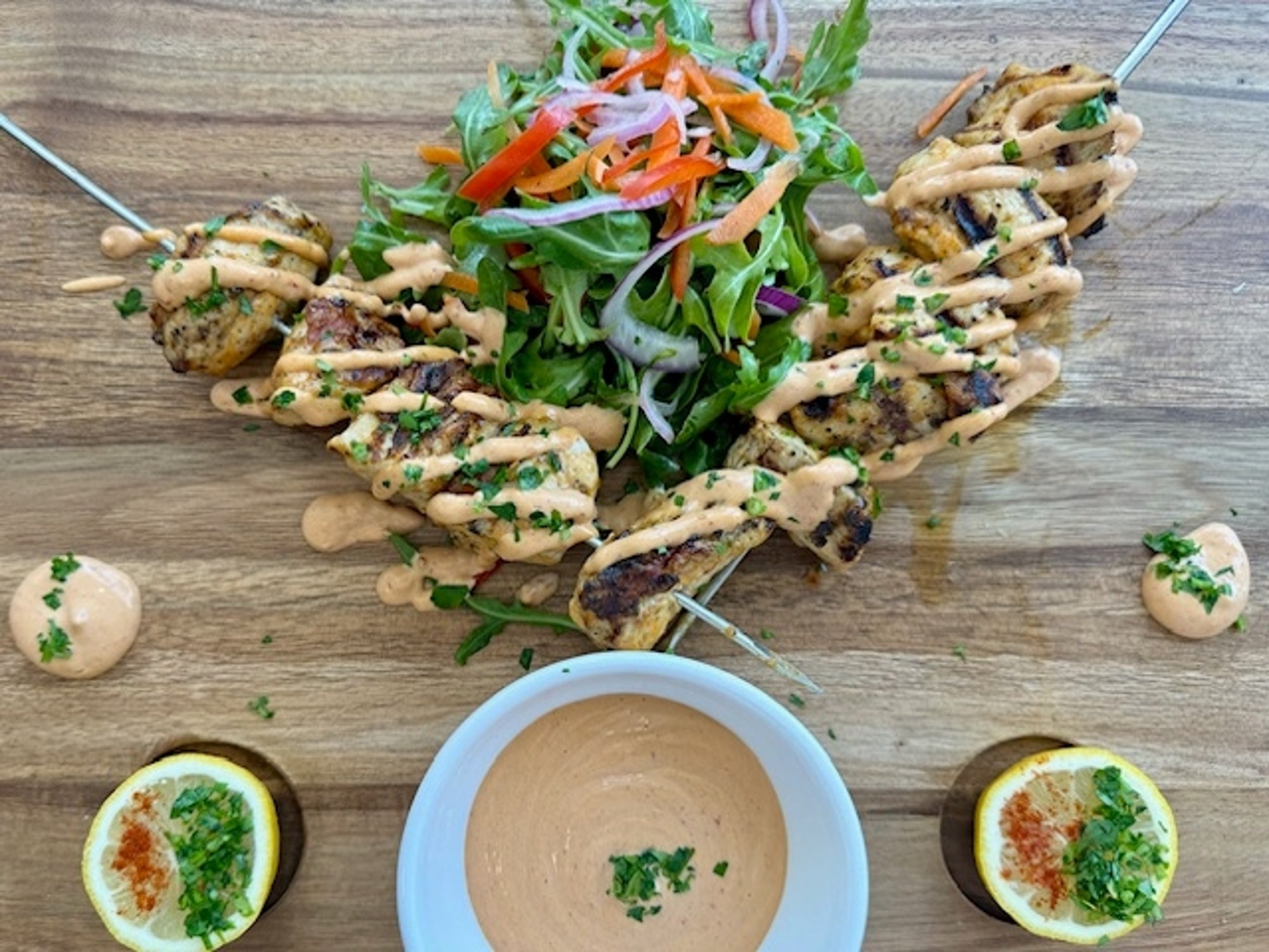Bang Bang Chicken Skewers