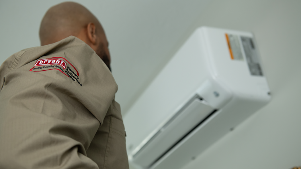 bryant dealer finishes performing mini split repair