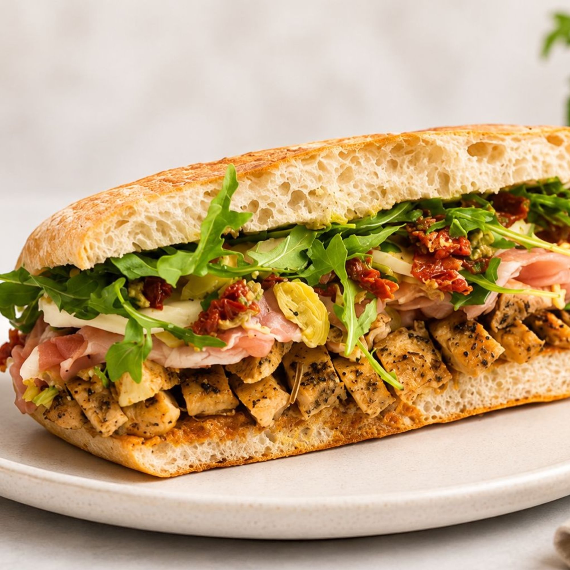 Chicken Breast Pesto & Prosciutto Panini