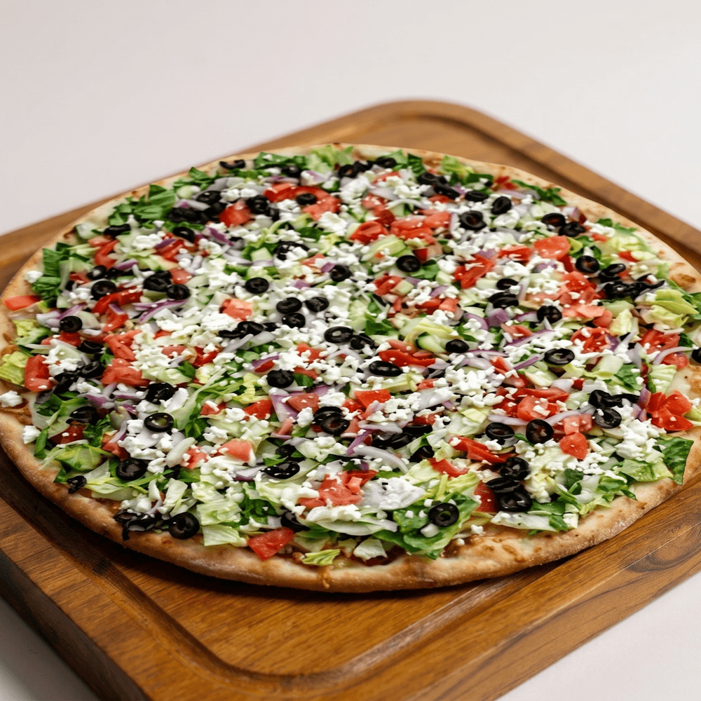 Thin Crust Salad Pizza