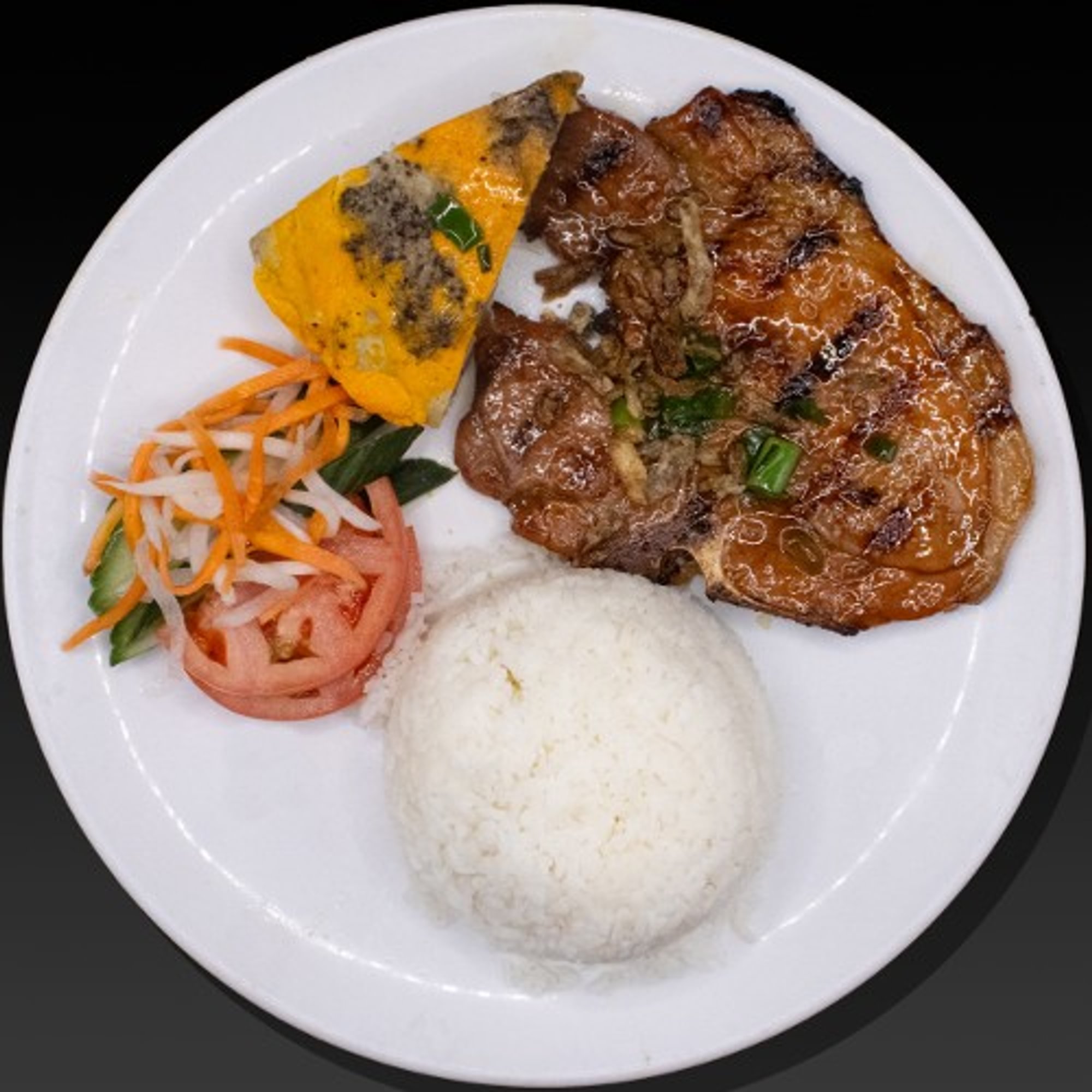 Grilled Pork Chop & Pork Loaf Rice Plate