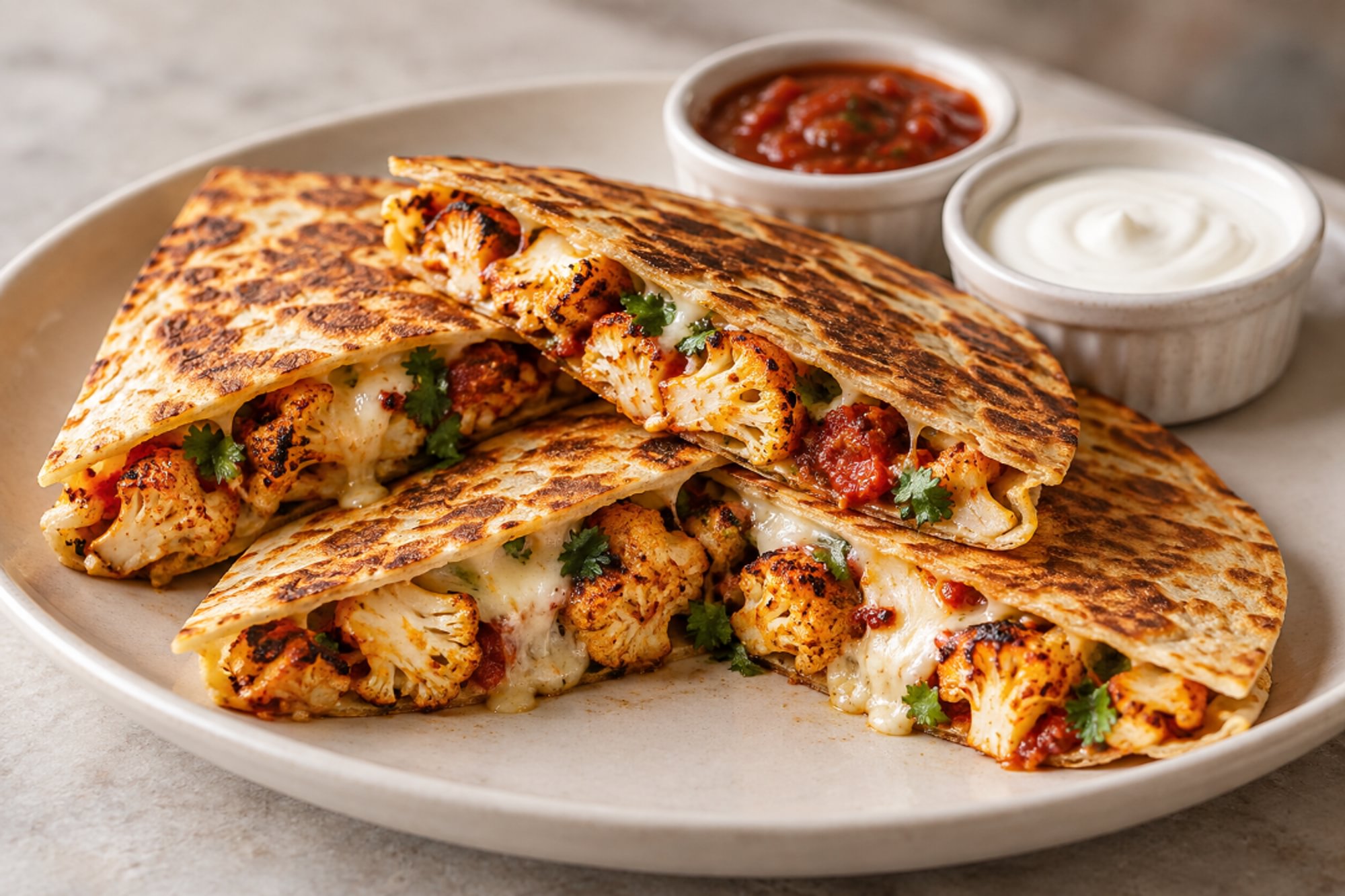 Gobi Cauliflower Quesadilla