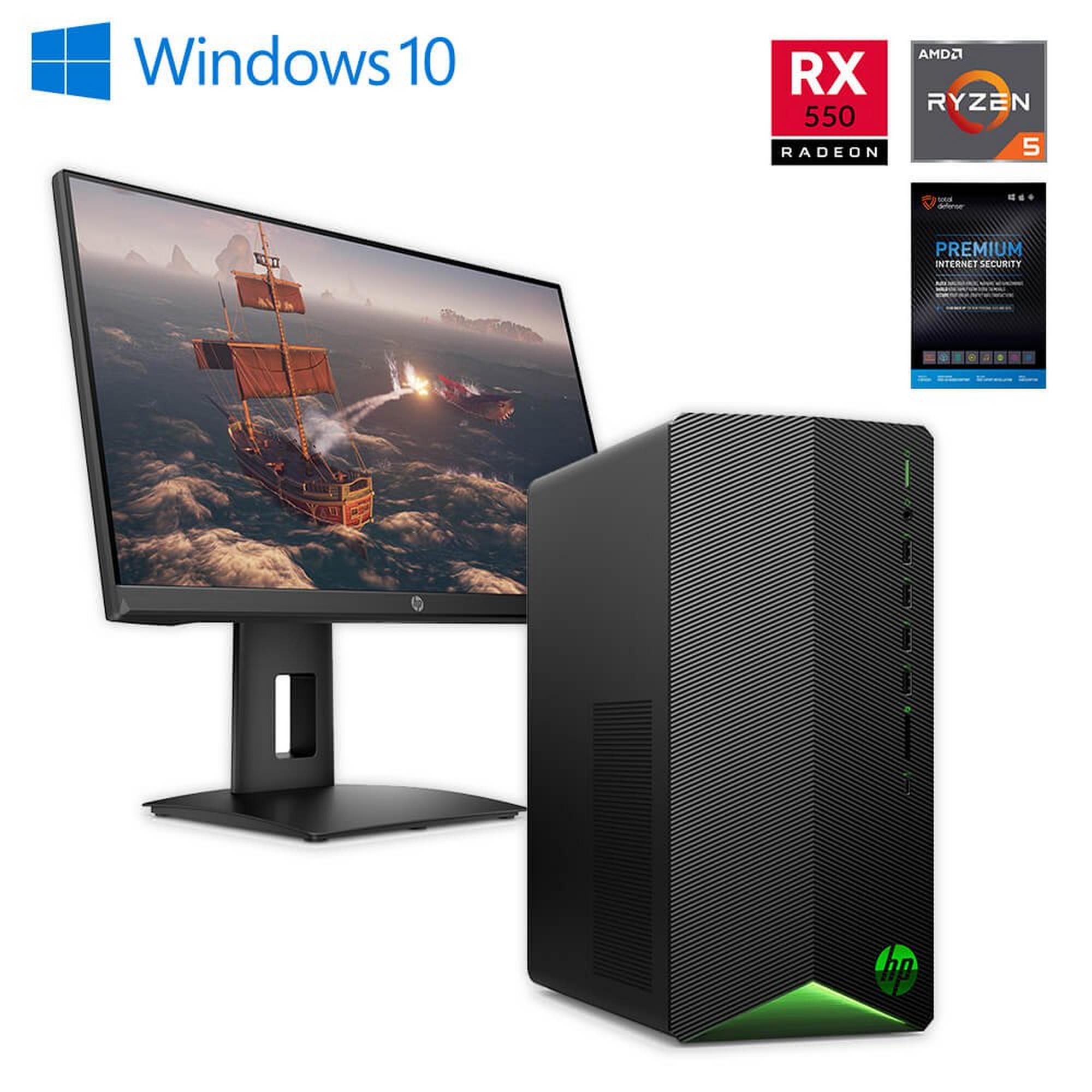Gaming Desktop 1TB Ryzen 5 w/ Total Defense Internet Security v11 & 24" FHD Gaming Monitor