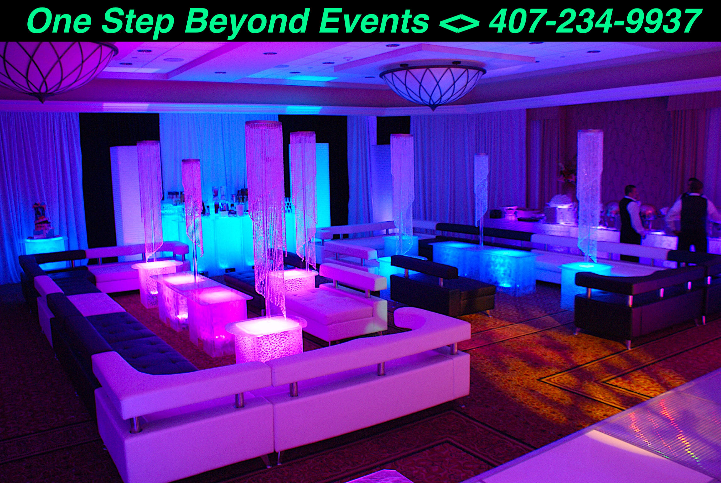 Lounge Furniture Rentals for less in Orlando! LED Light Up Glow Furniture Rentals.