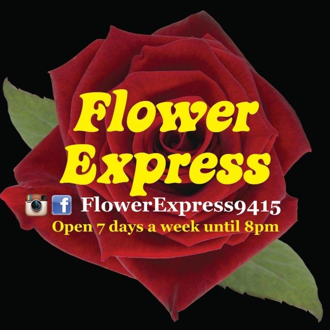 Flower Express Roses and Fresh Flowers Logo