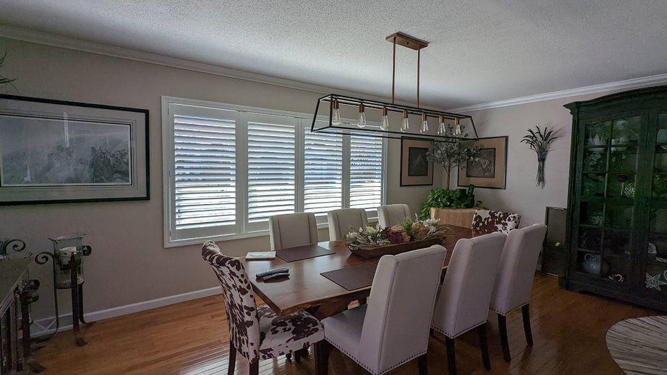 This gorgeous Grundy Center, IA dining room needed a little privacy but needed to keep the style also. So, the homeowners went with Shutters to give them exactly what they wanted.  BudgetBlindsCedarFallsWaterloo  Shutters  GrundyCenterIA  FreeConsultation  WindowWednesday