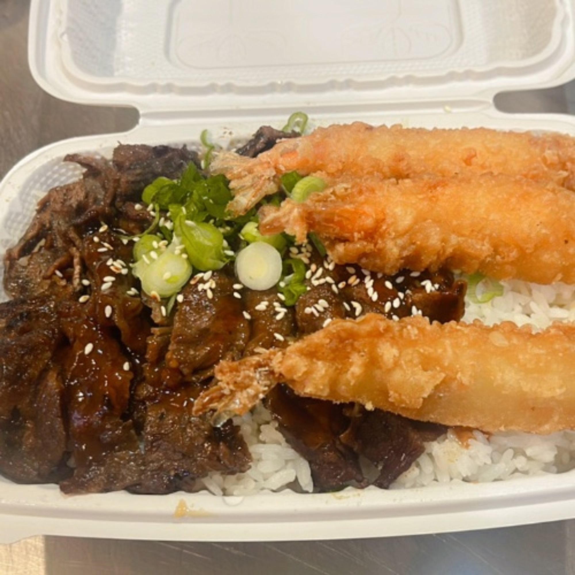 Lg Beef & Shrimp Tempura