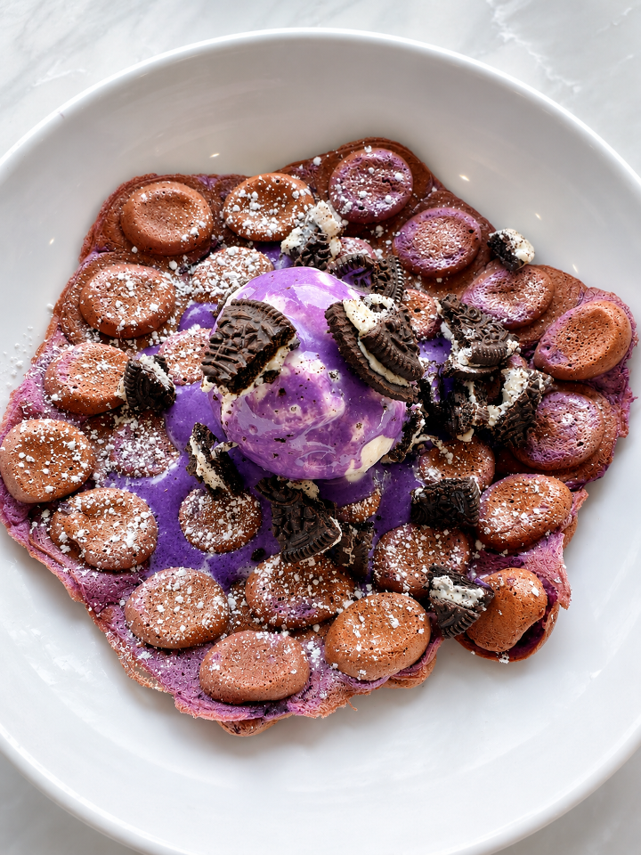 Ube Oreo Waffle w/ Ice Cream