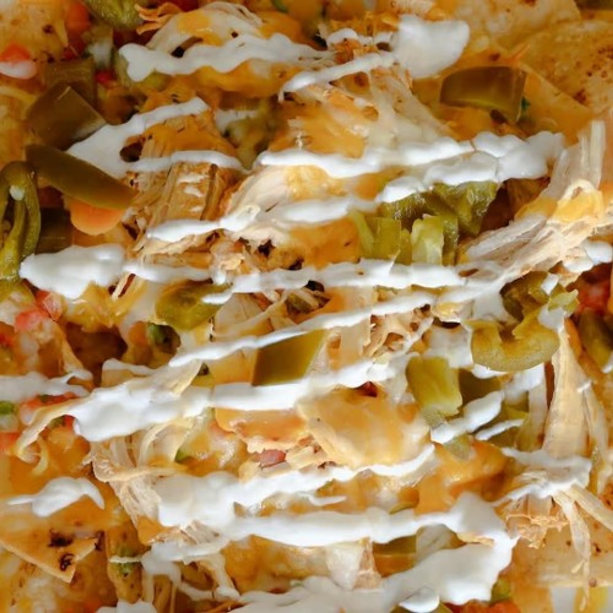 NACHOS WITH PULLED CHICKEN