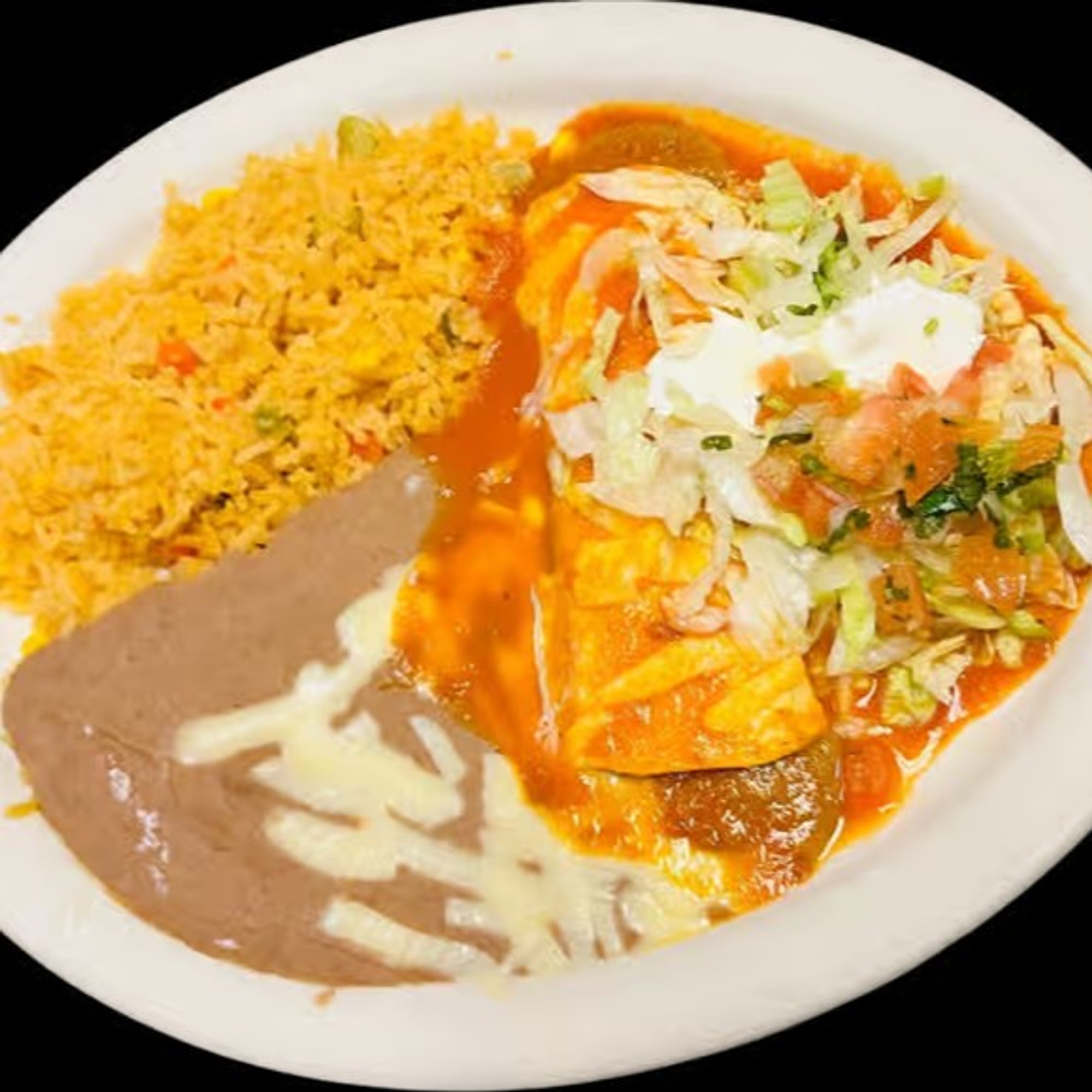 14 Burrito Rice Beans & Salad