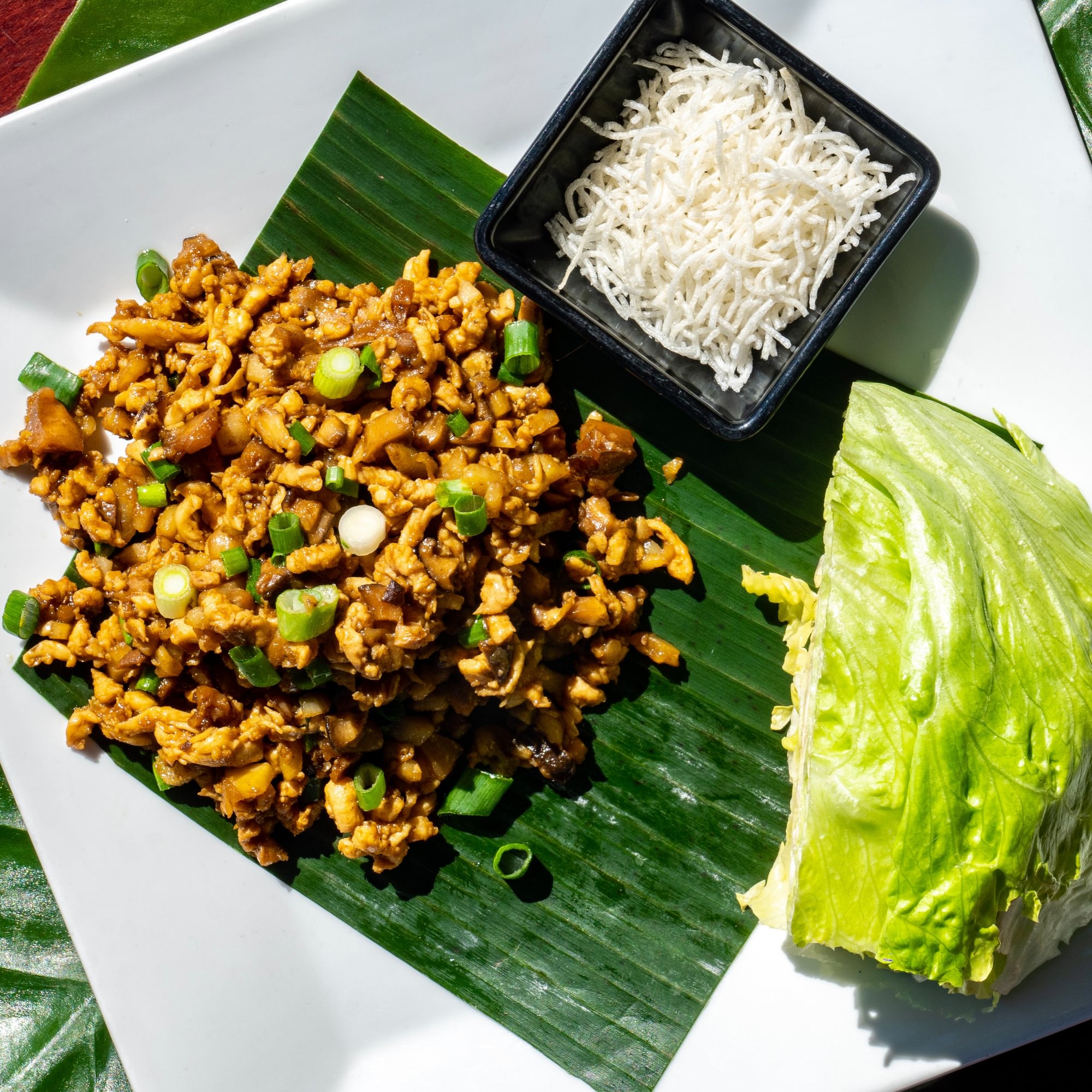 Vegetarian Chicken Lettuce Wrap