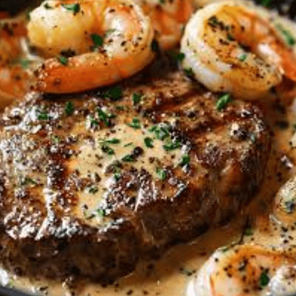 Sirloin Steak & Baked Stuffed Shrimp