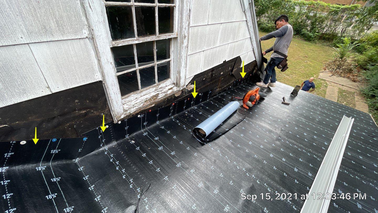 Here is a great example of how we install a low slope roof at the foundation level. This is the 