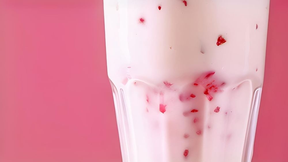 Iced Pistachio Rose Latte