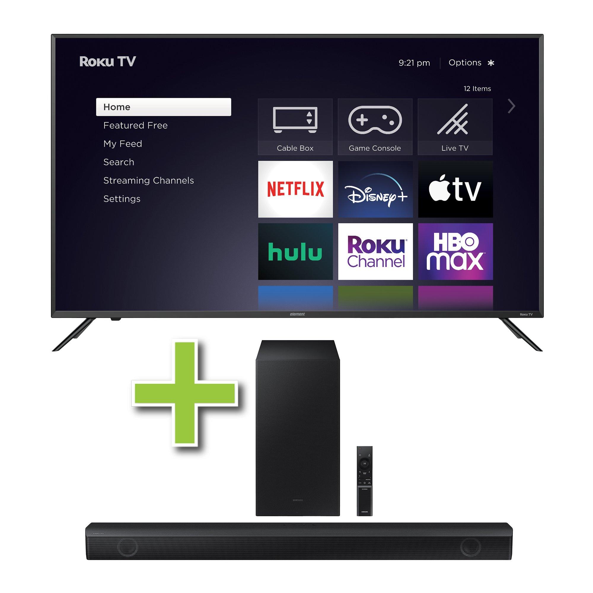 65" Element 4K Ultra HD Smart TV & Samsung Soundbar
