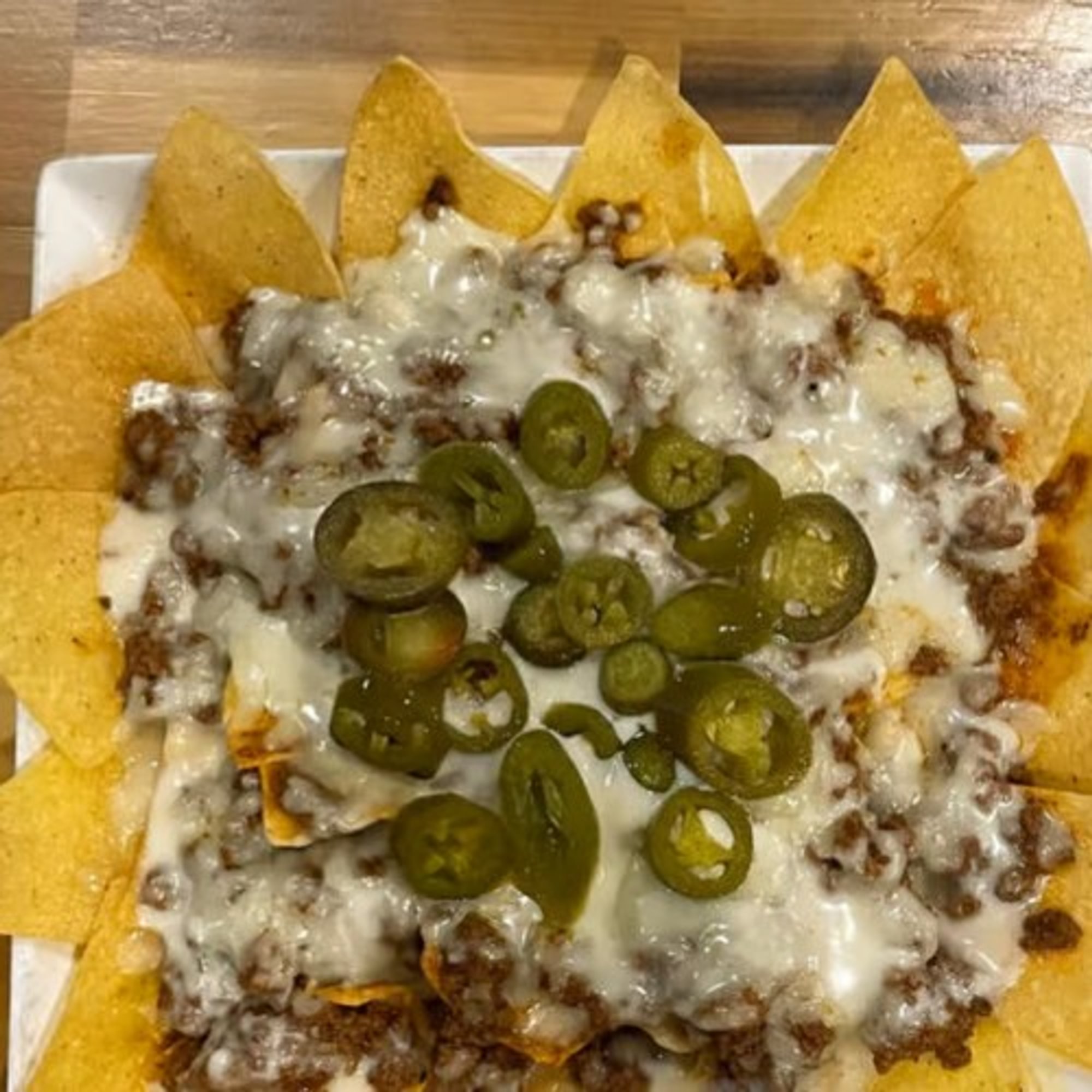 38. Nachos with beef or chicken