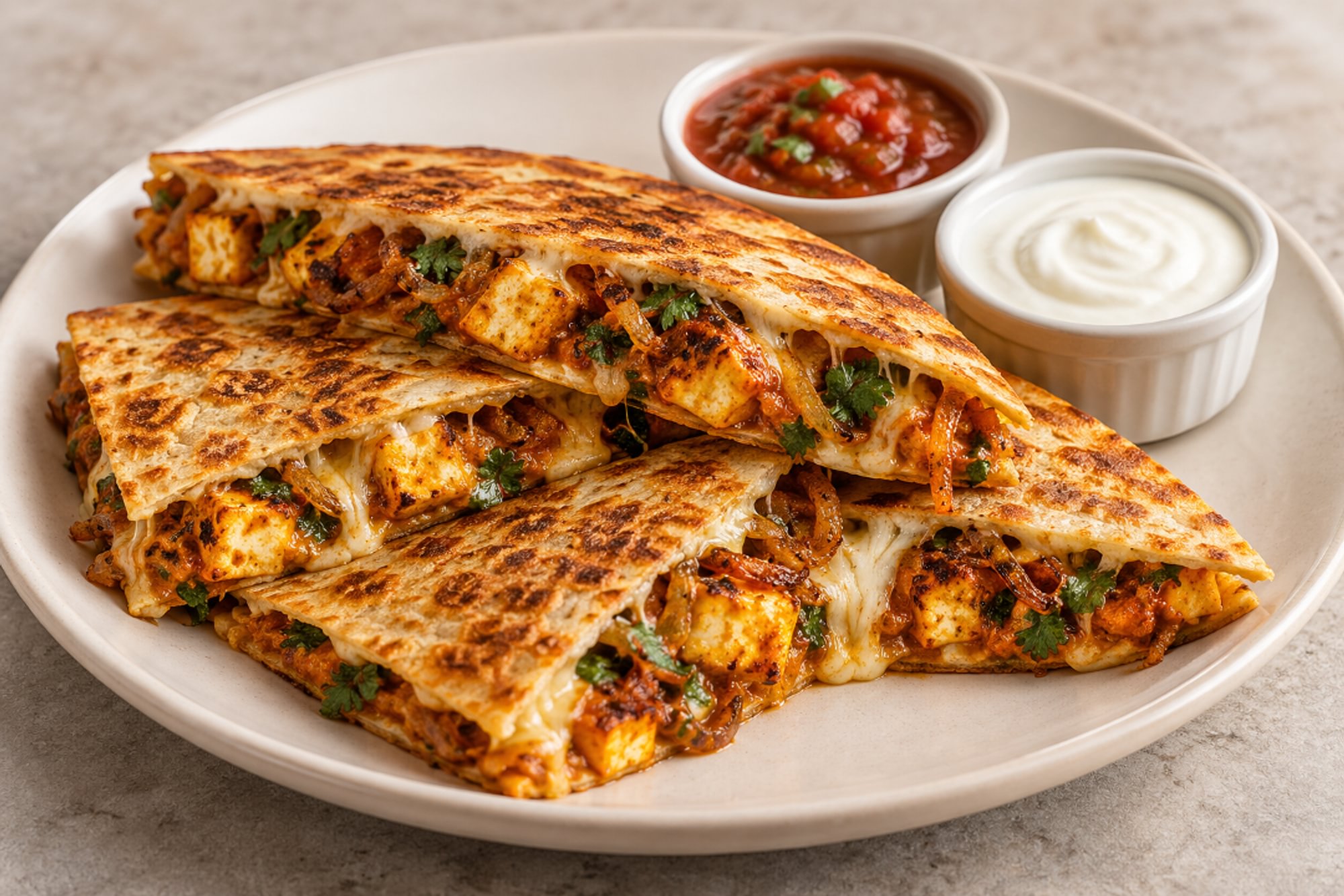 Paneer Tikka Masala Quesadilla