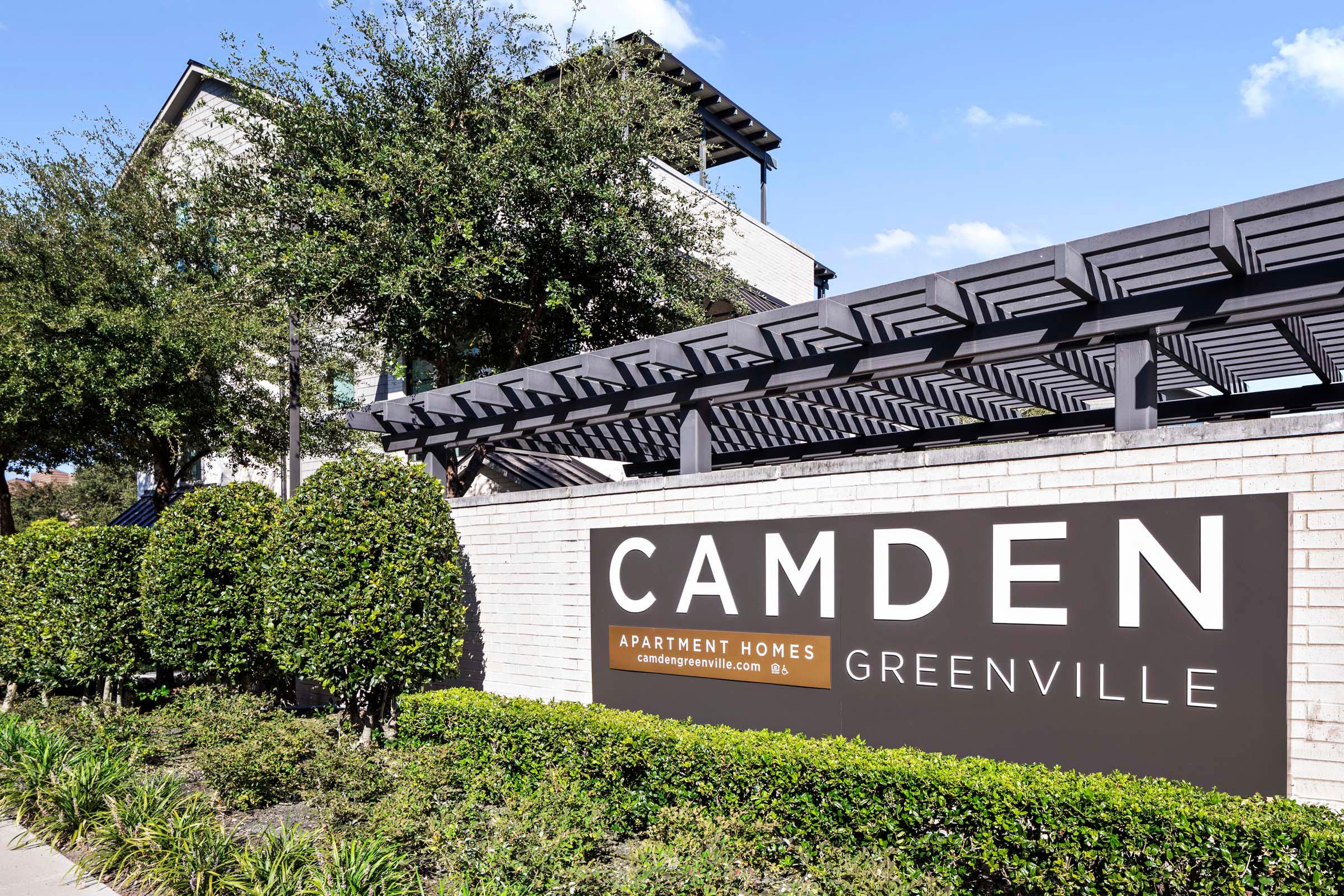 Front monument sign at Camden Greenville