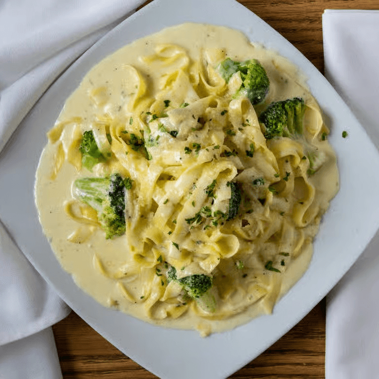 Fettuccini & Broccoli with Alfredo Sauce