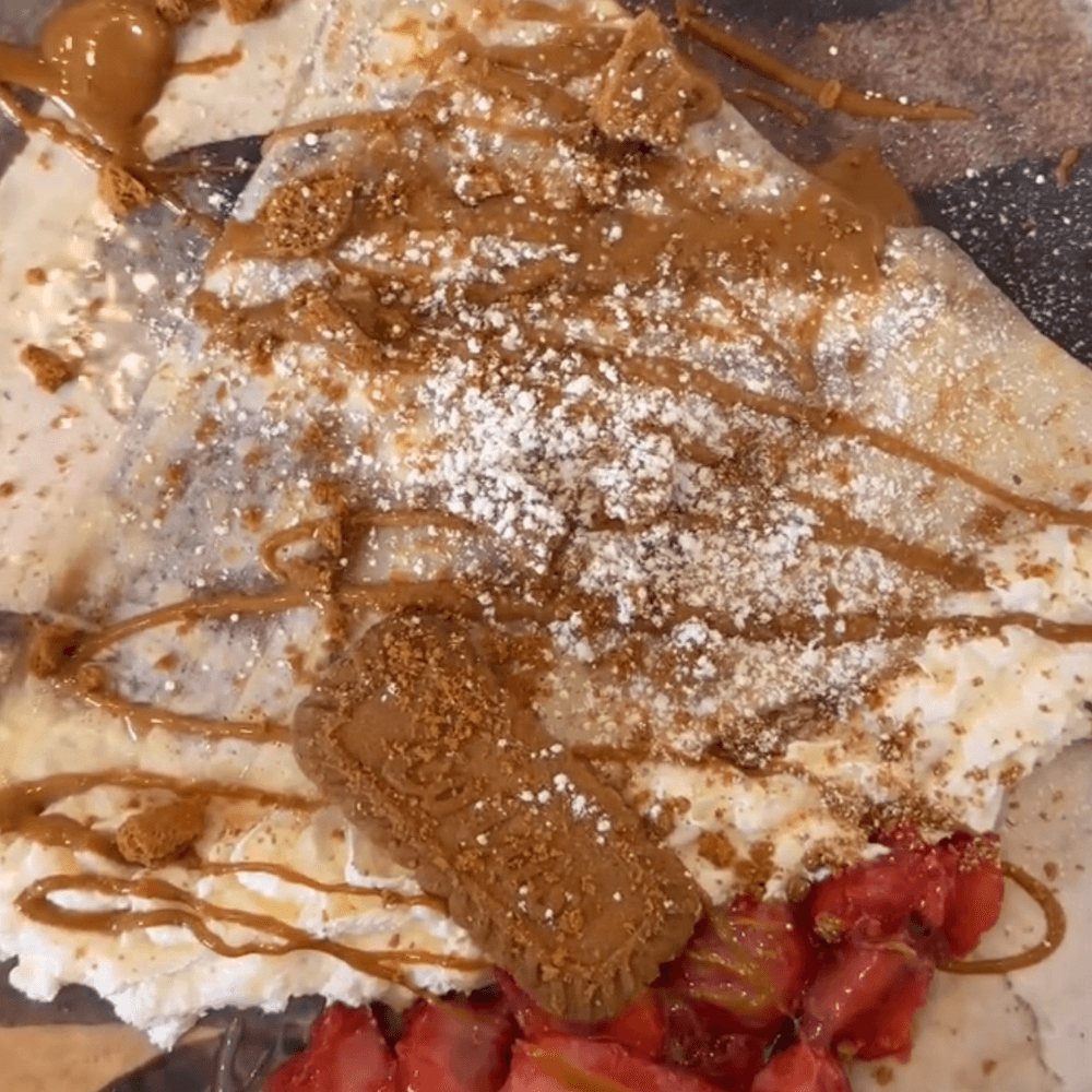 White Chocolate Biscoff Crepe