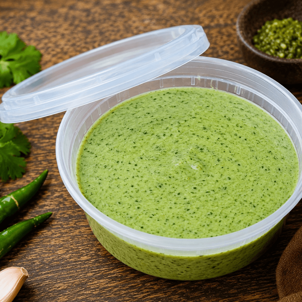 $ Green Chilli Sauce 8OZ Container
