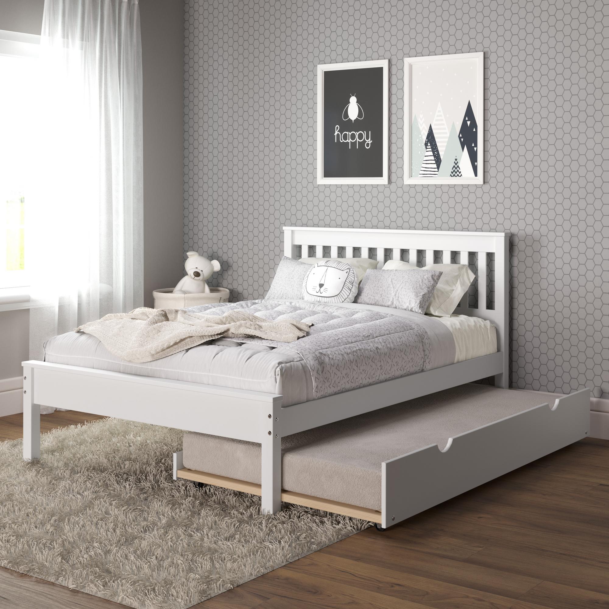 Full Bed White with Twin Trundle