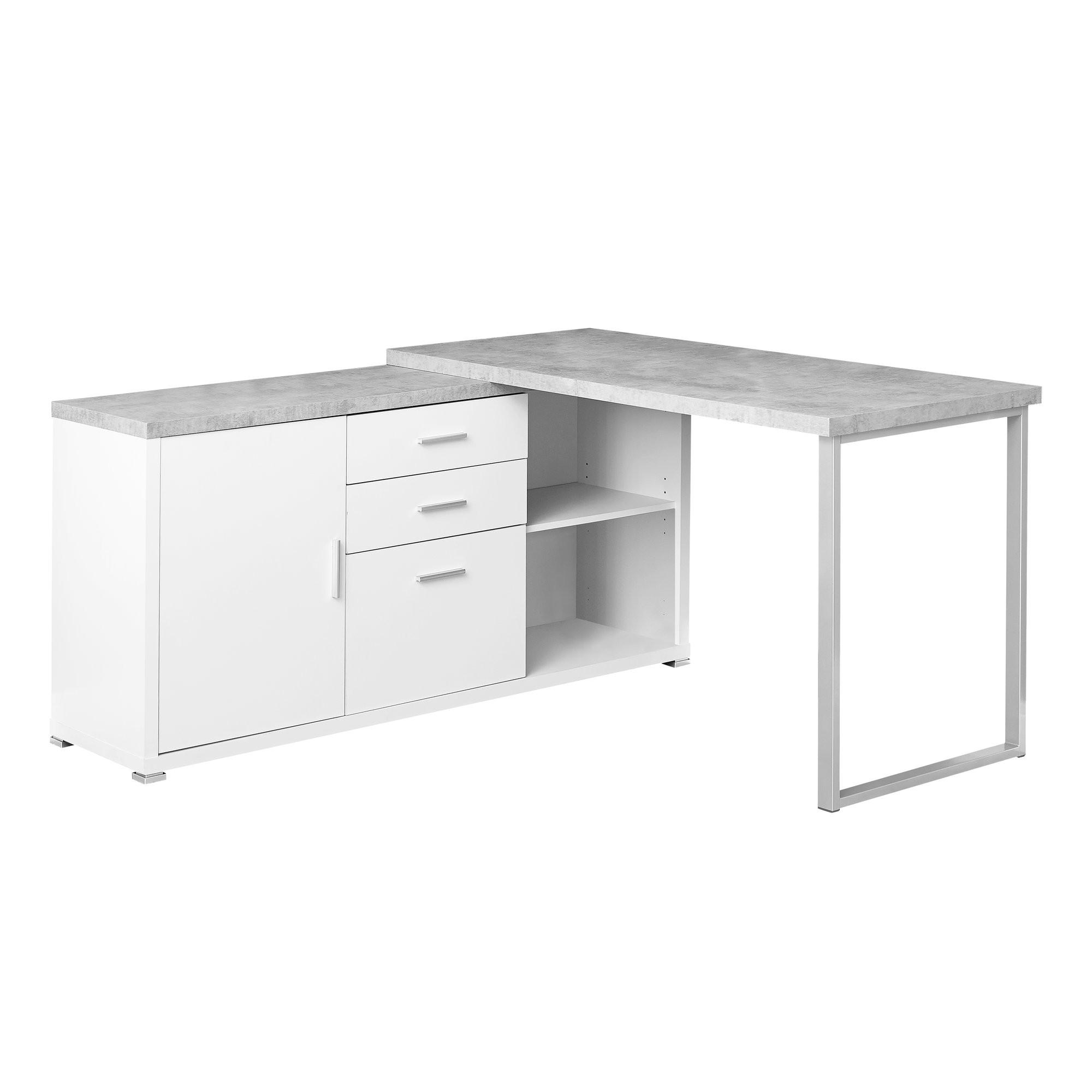 60" L Desk - White