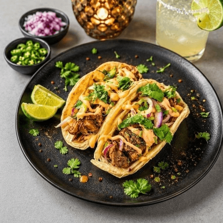 Pulled Lamb Paratha Tacos