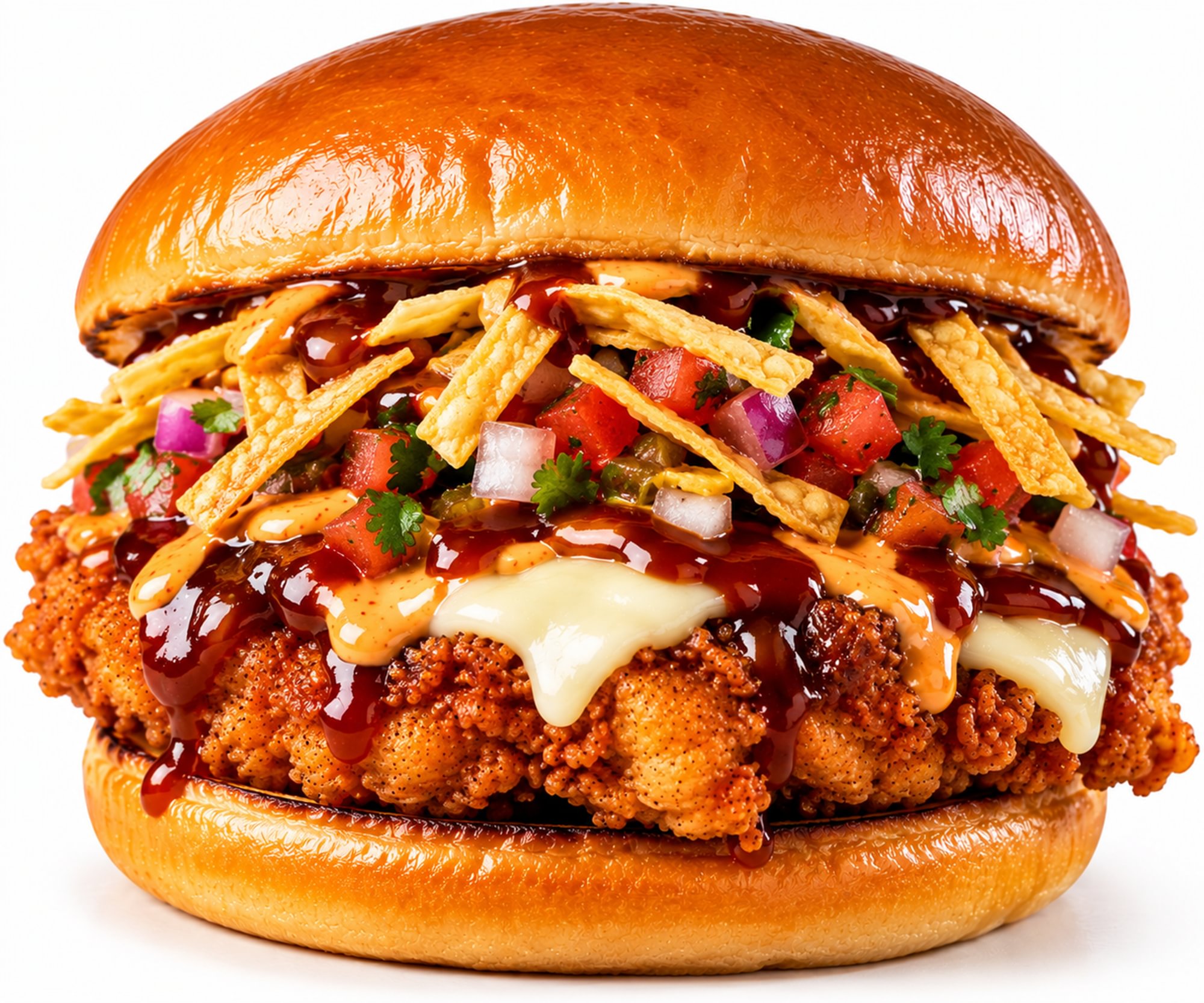 Spicy Honey BBQ Fried Chicken Burger "New"