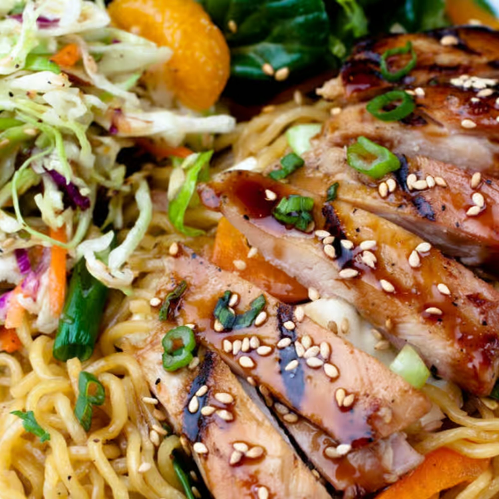 Yakisoba Noodle and Chicken Plate