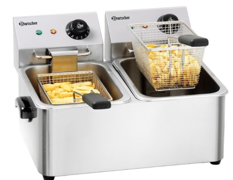 BARTSCHER COUNTERTOP STAINLESS STEEL ELECTRIC TWIN WELL FRYER