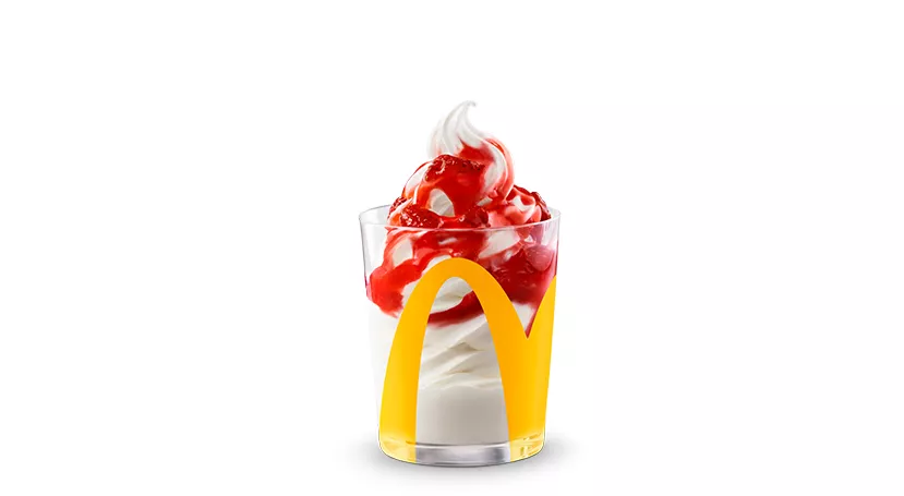 Coupe glacée aux fraises