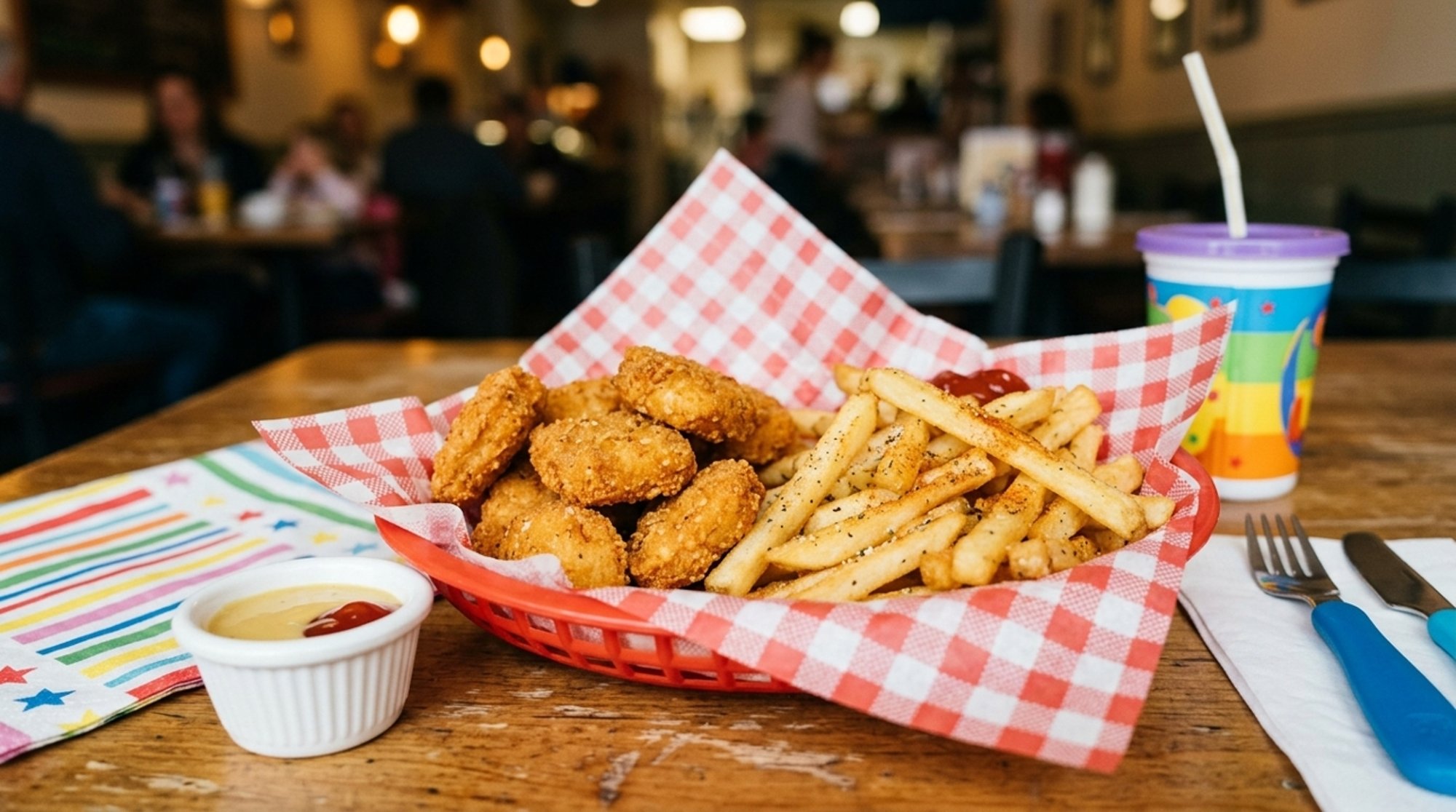 KIDS CHICKEN NUGGETS (5) WITH KIDS FRIES/RICE