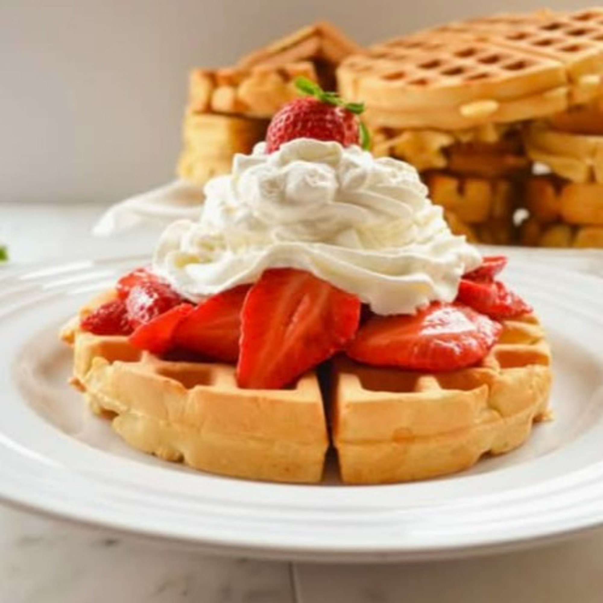 Sweet Strawberry & Cream Waffle