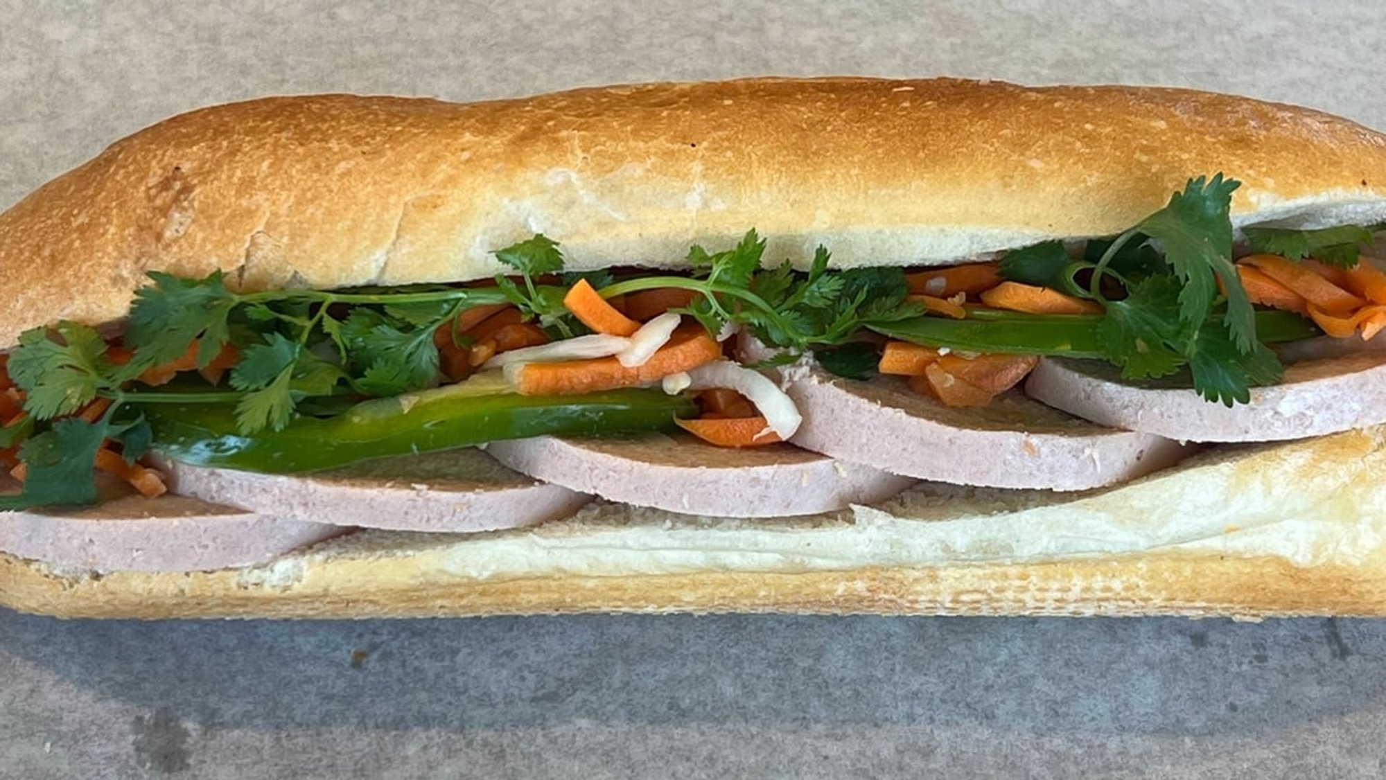 6. Vegetarian Ham Baguette
