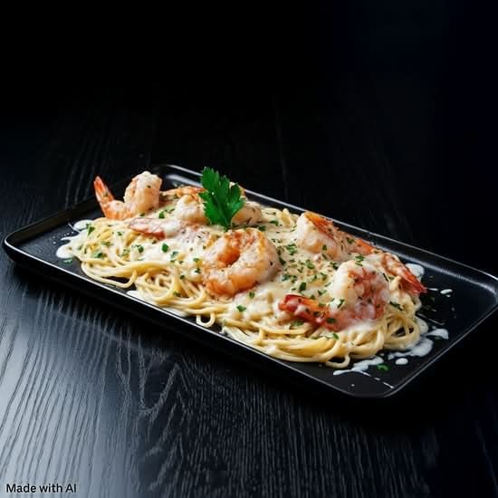 Camarones A Lamparmigiana Con Spagetti / Shrimp Parmigiana With Spagetti