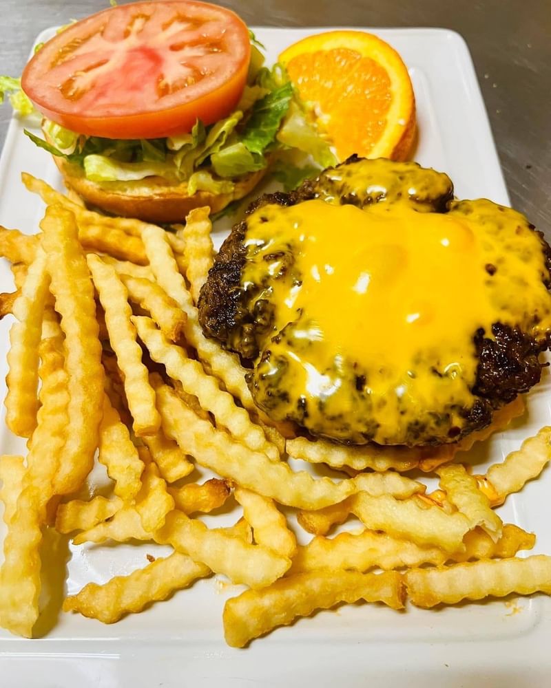 Fiery Beef Burger 1/2lbs & Fries