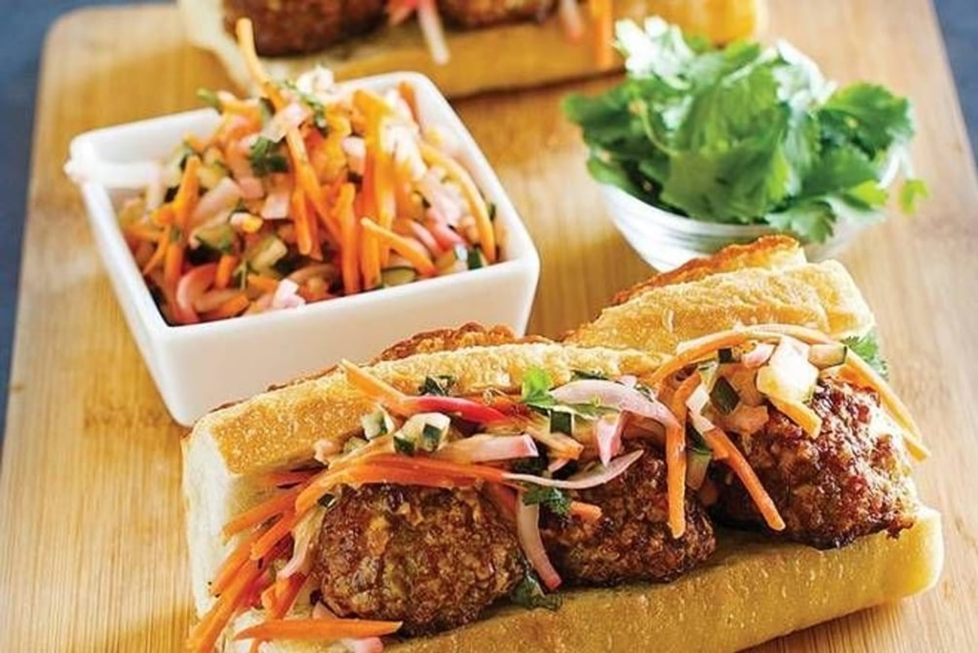 Pork Meatball Sandwich (7") - Banh Mi Xiu Mai