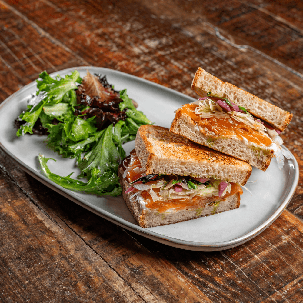 salmon with tarragon ricotta sandwich