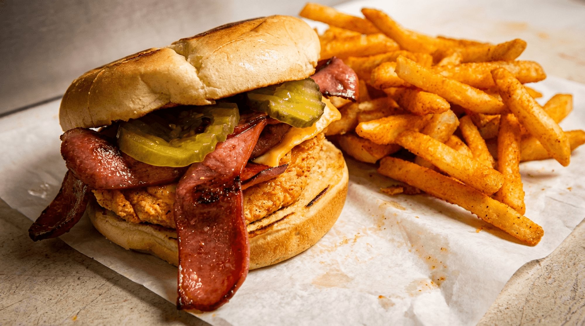 Orleans Chicken Sandwich W/ Fries