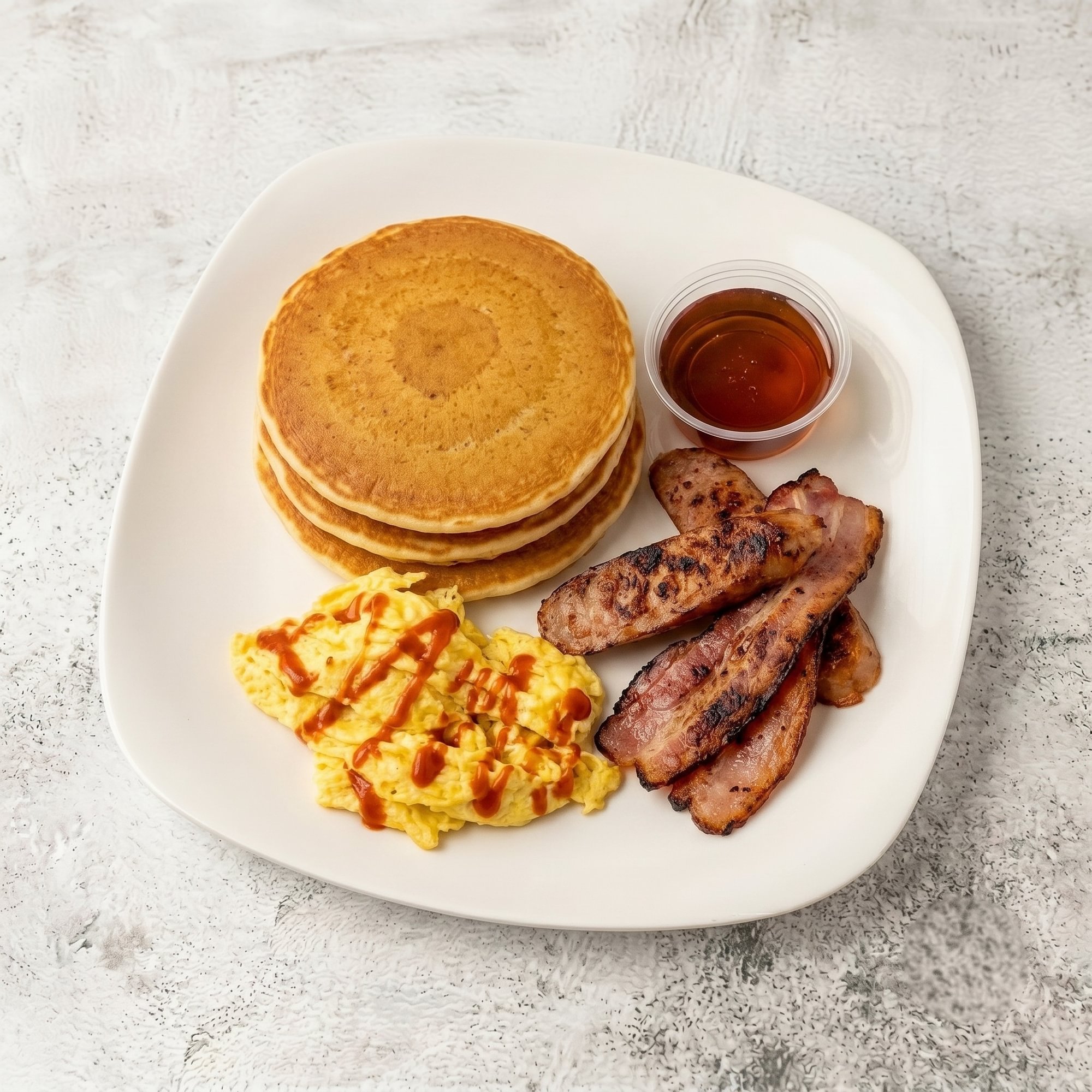 Pancake Buttermilk with Two Eggs & Meat