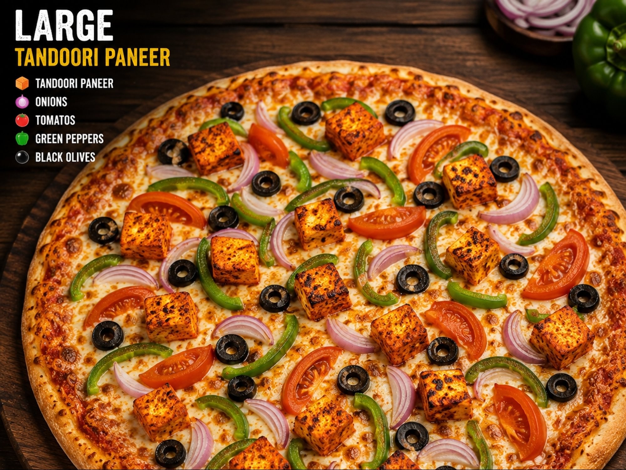 12" Tandoori Paneer or Tandoori Chicken Pizza